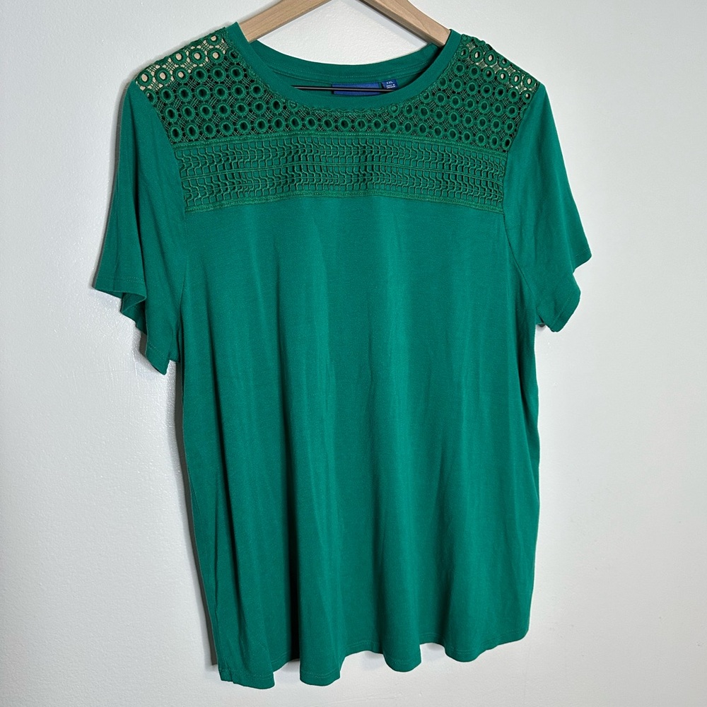 Apt. 9 Detailed Neckline Short Sleeve Shirt